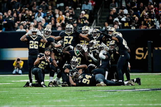 Saints Defense Posing