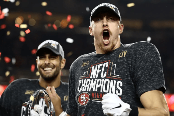 49ers celebrating NFC Championship 2